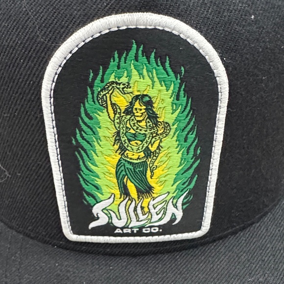 Sullen Art Co. Black and Green Trucker Hat - Picture 2 of 4